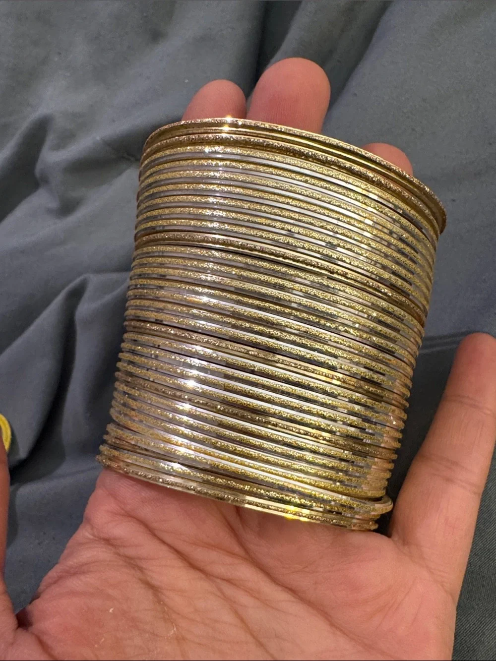 Designers Originals Gold Tone Glitter Bangle Stack